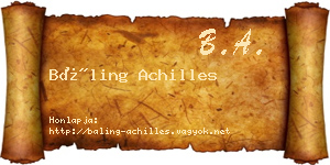Báling Achilles névjegykártya